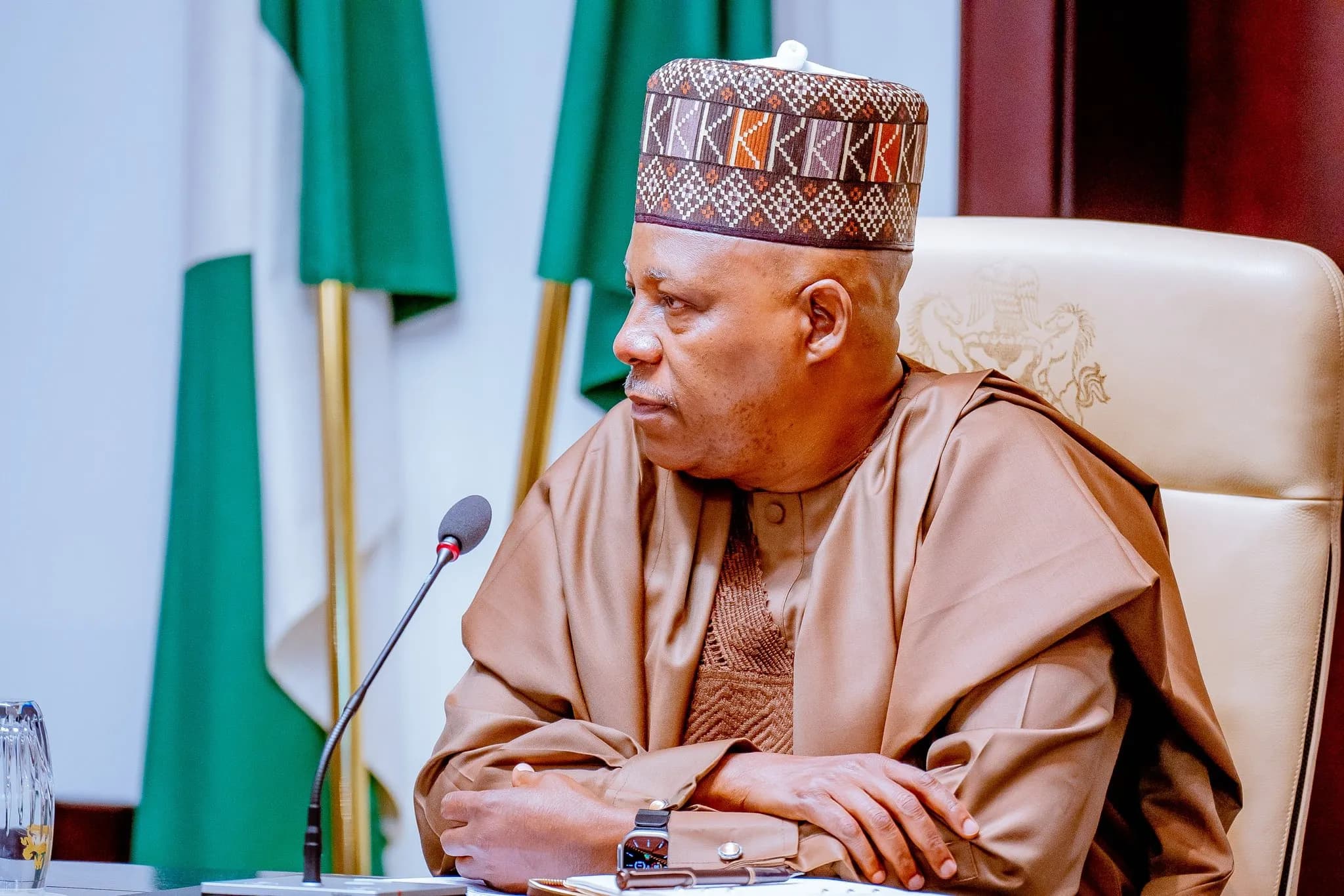 Vice President arrives in London to accompany the body of former President Buhari back home for burial.