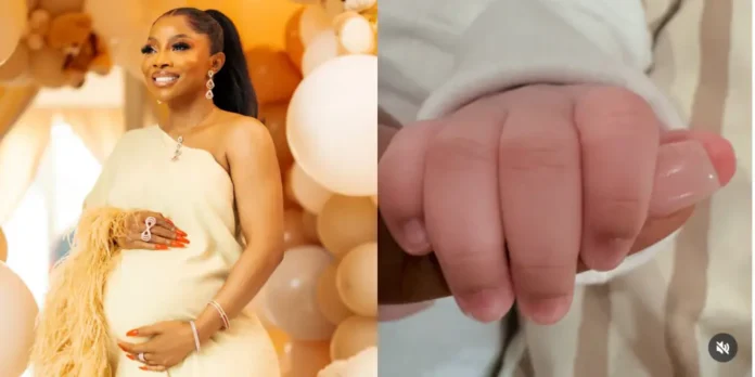 Toke Makinwa Welcomes Baby Girl in the UK
