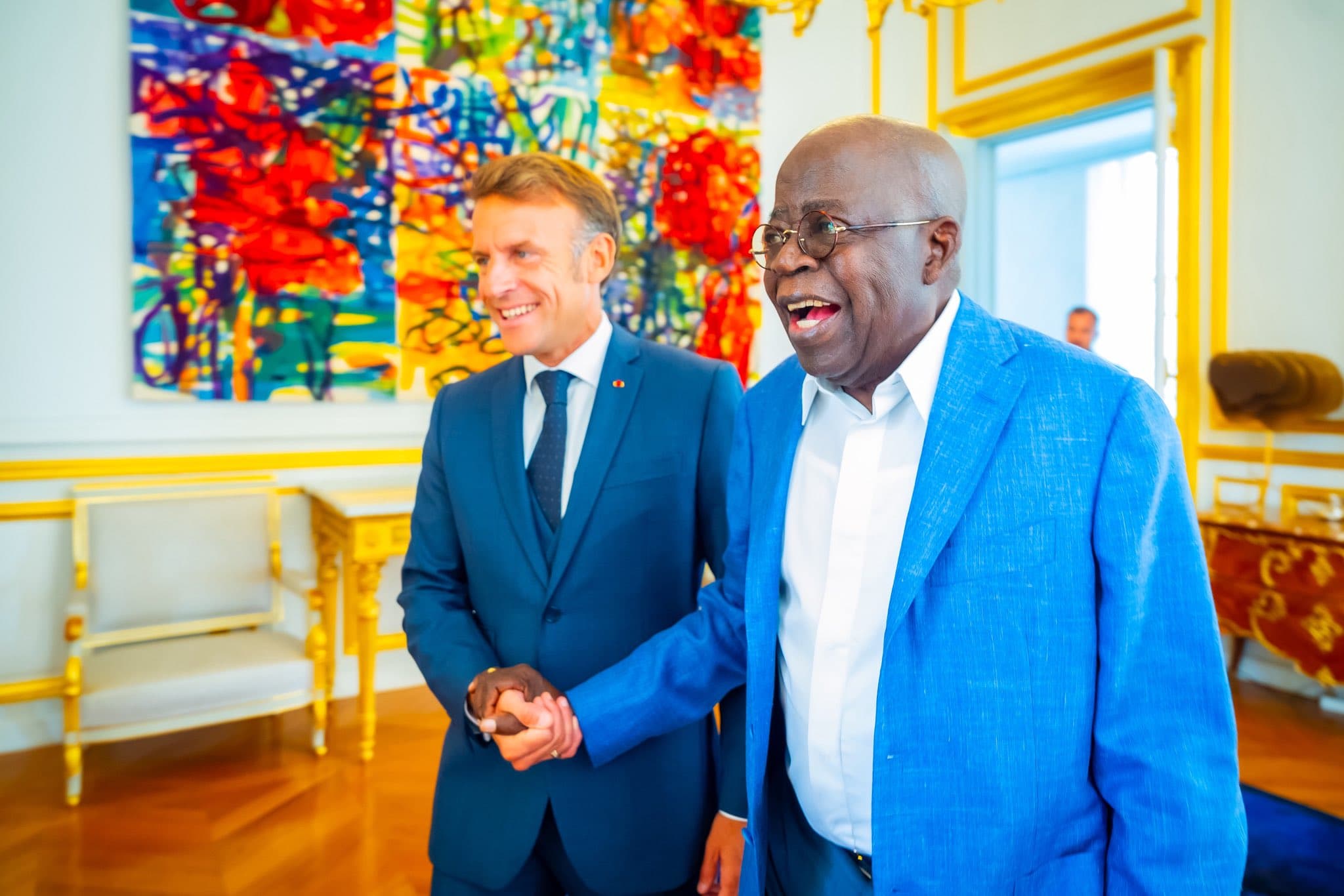 Tinubu Holds Private Working Lunch With Macron in Paris