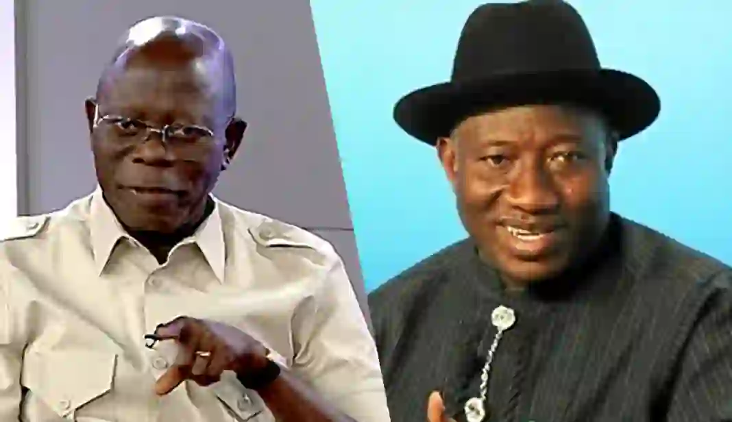 Oshiomhole Urges Jonathan Not to Contest 2027 Presidency, Says Only His Enemies Want That