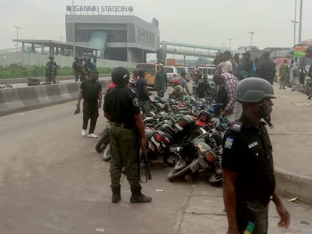 Lagos Task Force Seizes 309 Commercial Motorcycles in Major Badagry Expressway Crackdown