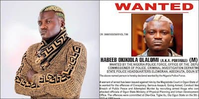 Police declare Portable wanted for allegedly assaulting Ogun govt officials